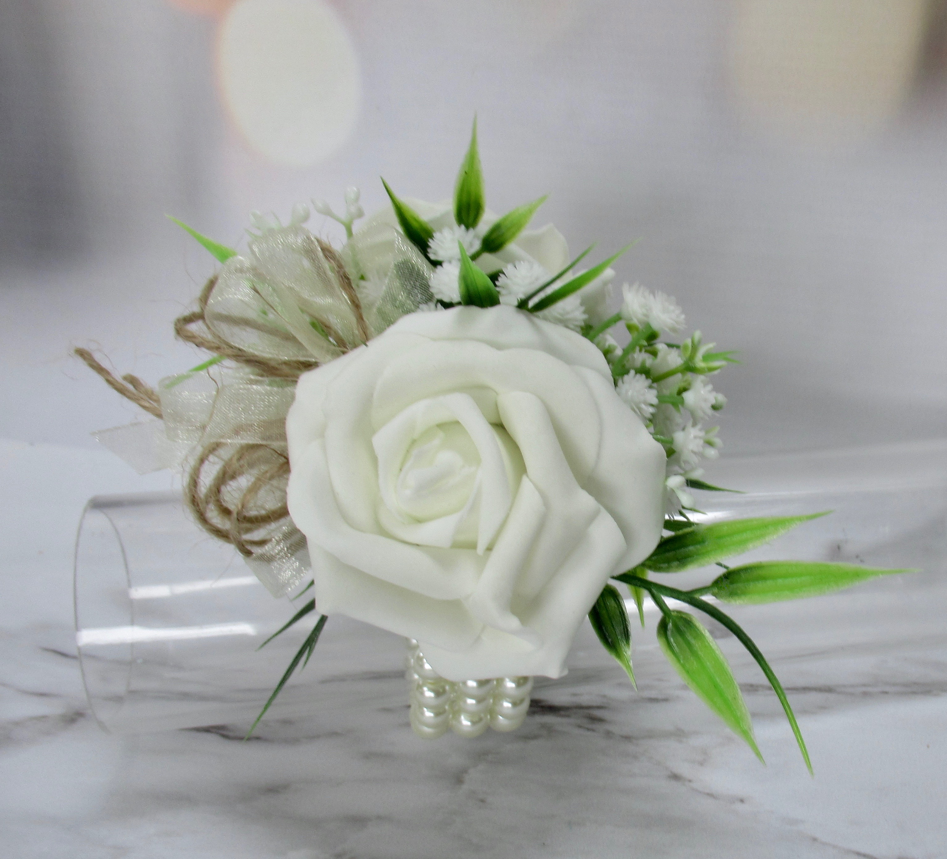 rustic wedding wrist corsage, rustic barn style wrist corsage